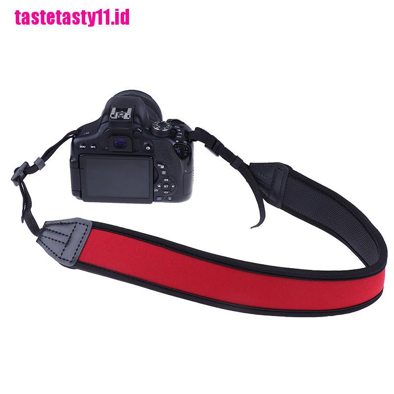 Tali Leher Bahan neoprene Anti Slip Warna Merah Untuk Kamera dslr canon nikon