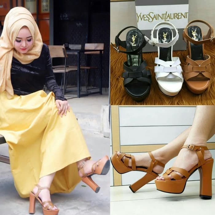 Sandal dy1161SEPATU  YSL HEELS PLATFORM VINTAGE FASHION IMPORT