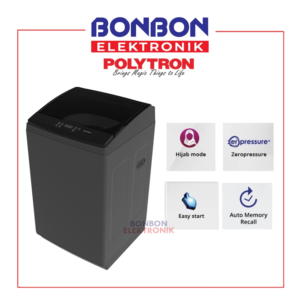 Polytron Mesin Cuci 1 Tabung 7.5 kg PAW 75518B / PAW-75518B