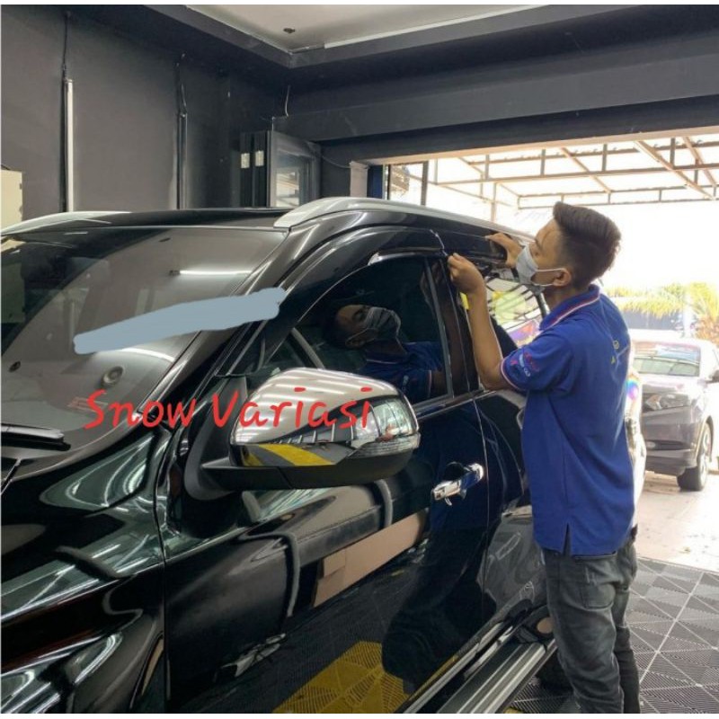 Talang air side visor full black all new pajero sport facelift 2021