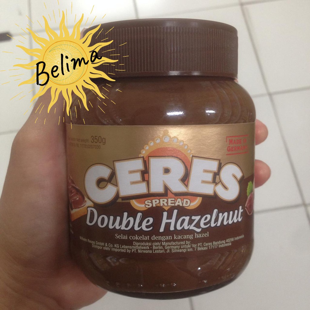 

Ceres Choco Spread Double Hazelnut 350gr (Selai roti Hazelnut)