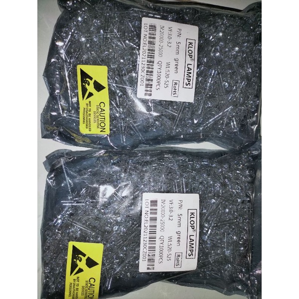 Lampu Led 5mm Putih Nyala Hijau Isi 1000pc
