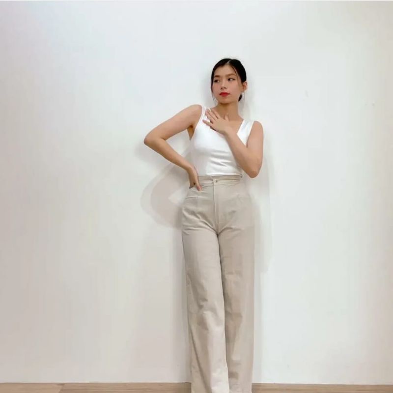 KULOT LINEN HIGHWAIST KOREAN STYLE HITS OOTD SELEBGRAM