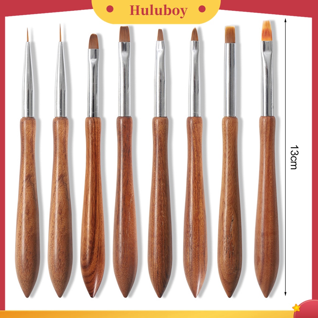 Huluboy Huluboy♡ Pen Brush Nail Art Bahan Nilon Wol Sandalwood Untuk Kecantikan