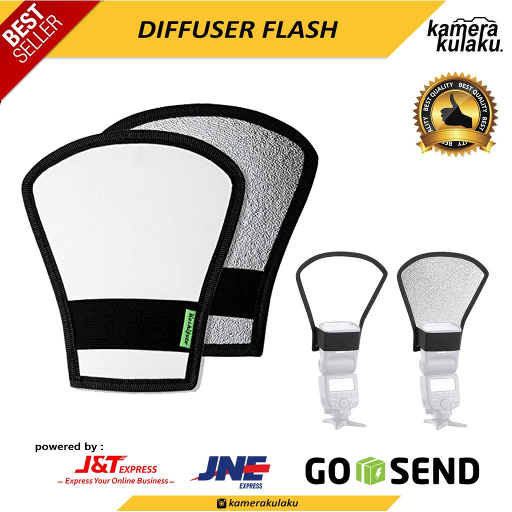 2in1 Universal External Flash Reflector & Diffuser - Silver/White