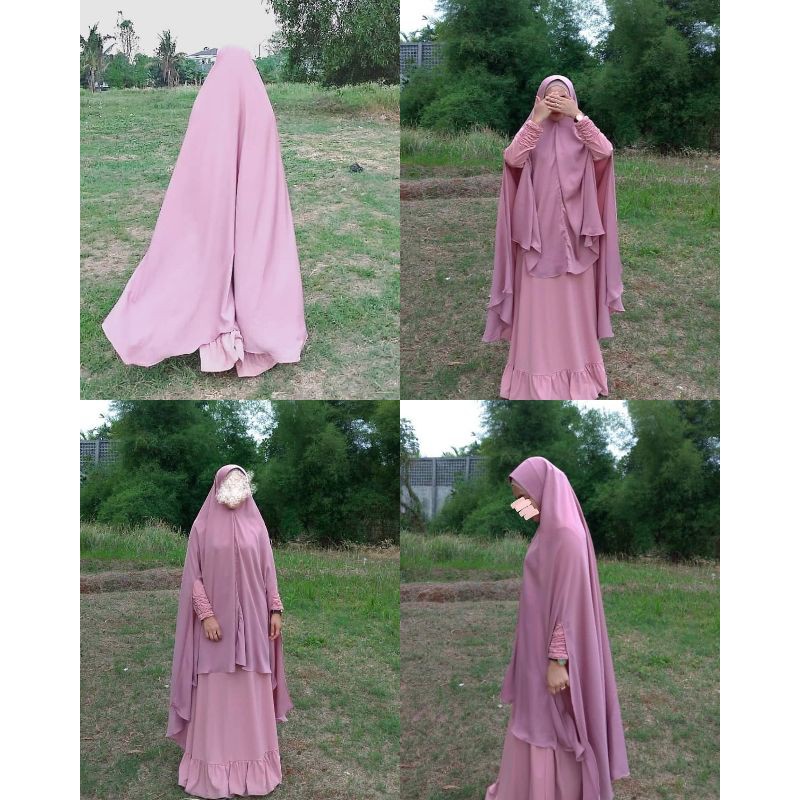 KHIMAR JILBAB SYARII JUMBO HANDSPLIT BELAH SAMPING MATT DRAMA QUEEN