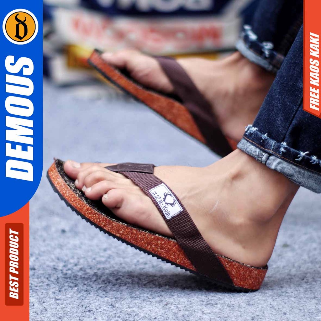 DEMOUS SORA Sandal Jepit Pria Simple Terbaru Kekinian