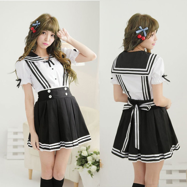 CC-25 kostum sailor dress lolita black cosplay costume uniform seifuku japan