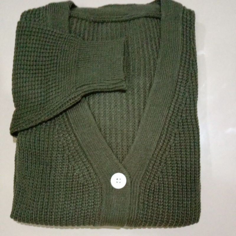 CARDIGAN RAJUT CARRA PREMIUM 7 GATE BAHAN TEBAL-Army