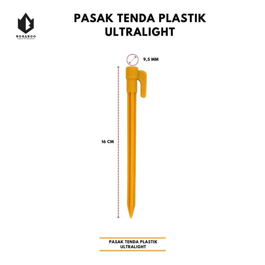 ( bisa cod) Pasak tenda plastik  - pasak tenda ultralight - pasak ringan dan kuat - bogaboo - killeen - pasak flysheet ultralight 1 pcs