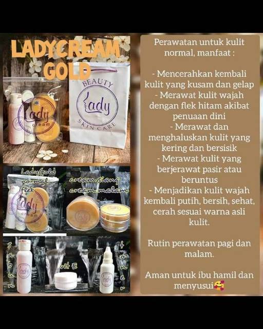 LADY CREAM BEAUTY SKINCARE / LADY CREAM PINK / LADY CREAM GOLD