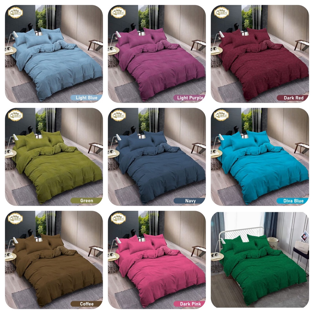 Vallery Quincy Bedcover + Sprei Polos Embossed Extra King T30 ( 200x200x30 ) - Sarung Bantal dan