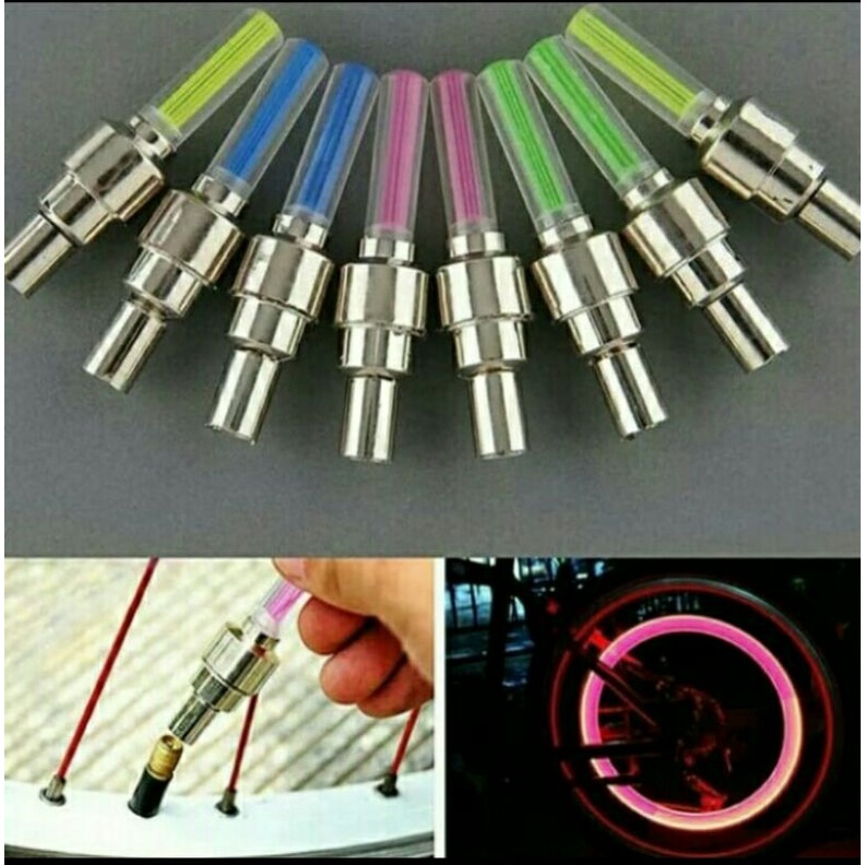 Tutup Pentil Nyala Sepeda - Lampu Pentil Sepeda - Tutup Pentil Nyala Motor - Lampu Pentil Motor