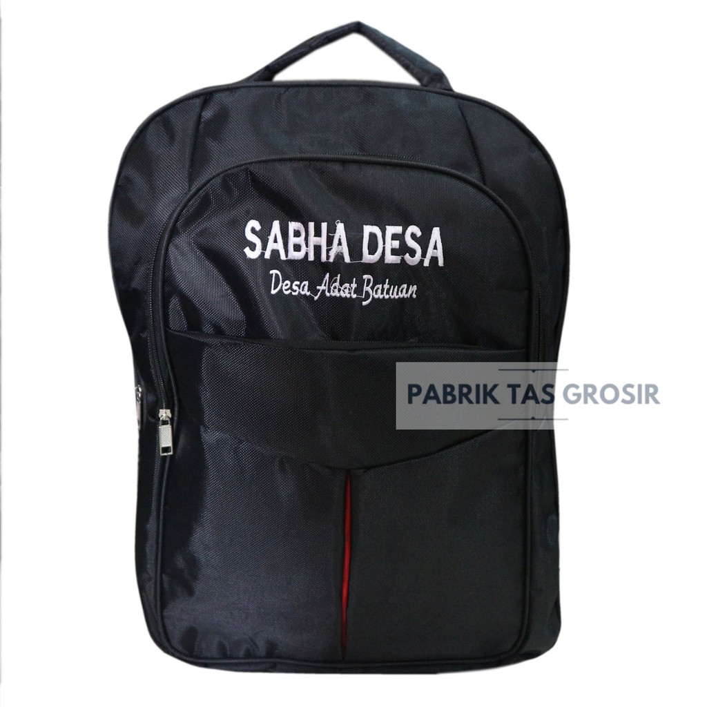 Jual Ransel Gendong Grosir Bordir Model Polo Hitam Tas Acara Seminar Pelatihan Instansi Kerja Kantor