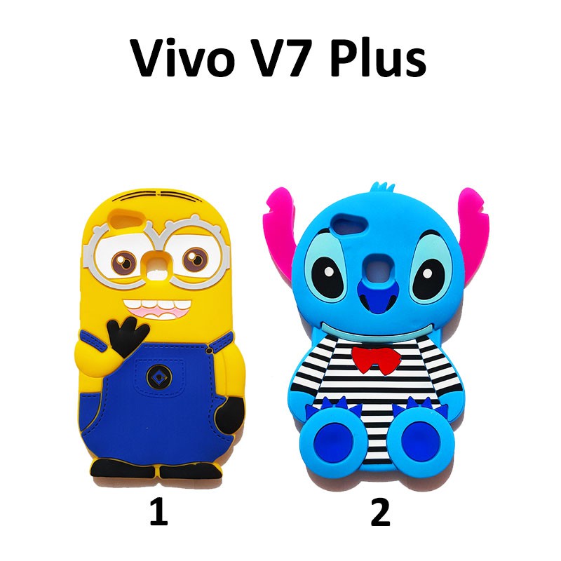 Silikon 3D karakter Silicon  for VIVO V7 PLUS Silikon boneka lucu pelindung hp case tebal karet softcase lentur