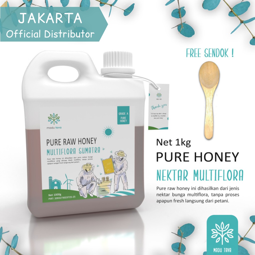 

Madu Murni Asli 1kg Tava Grade A Nektar Multiflora Java 100% Alami Pure Natural Raw Honey