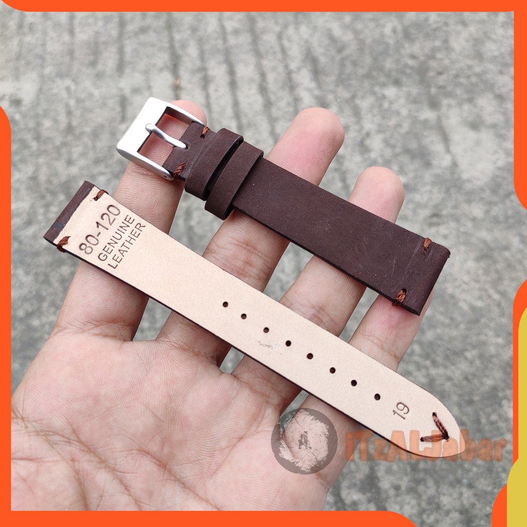 Tali jam tangan Kulit 19mm Leather strap Tali jam Kulit 19mm Coklat