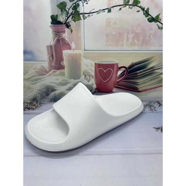 Sandal Slop Korea Putih Wanita Outdoor/Indoor 36-40