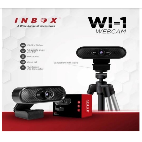 INBOX Webcam WI-1 Full HD 1080P Autofocus WI1 Built in Microphone Kamera WI 1