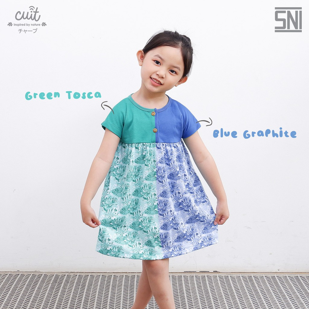 Cuit Dress Anak Cotton Aoi MONSTERA Kojo Series - XL (2-3 Tahun)