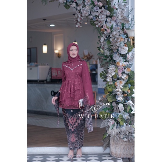 KHANSABATIK TERMURAH! SET COUPLE MECCA MAROON KEBAYA BROKAT VELVET SARIMBIT KEMEJA BATIK PREMIUM BAJU KONDANGAN WISUDA TERBARU 2022 FASHION MUSLIM WANITA DEWASA REMAJA