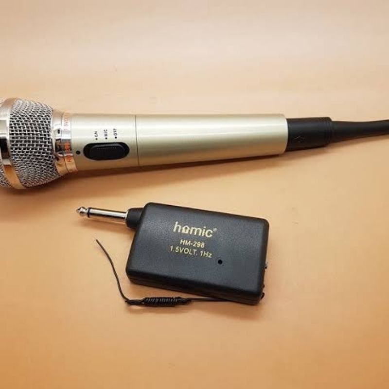 Homic Microphone Mic Single Wireless + Receiver HM 298