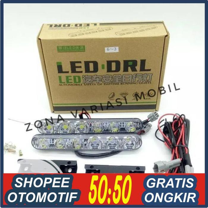 VARIASI MOBIL/ Lampu Led DRL Universal Model Fortuner Cristal Led Kaca 6 Led 2 Pc ZONA VARIASI
