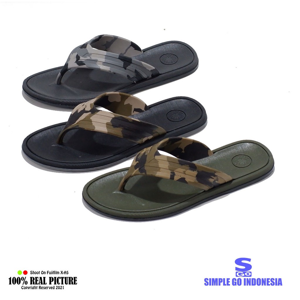 Barnett Reefpro -Sandal slide japit pria karet casual motif army | Sendal jepit cowok harian rumah tahan air 39-43