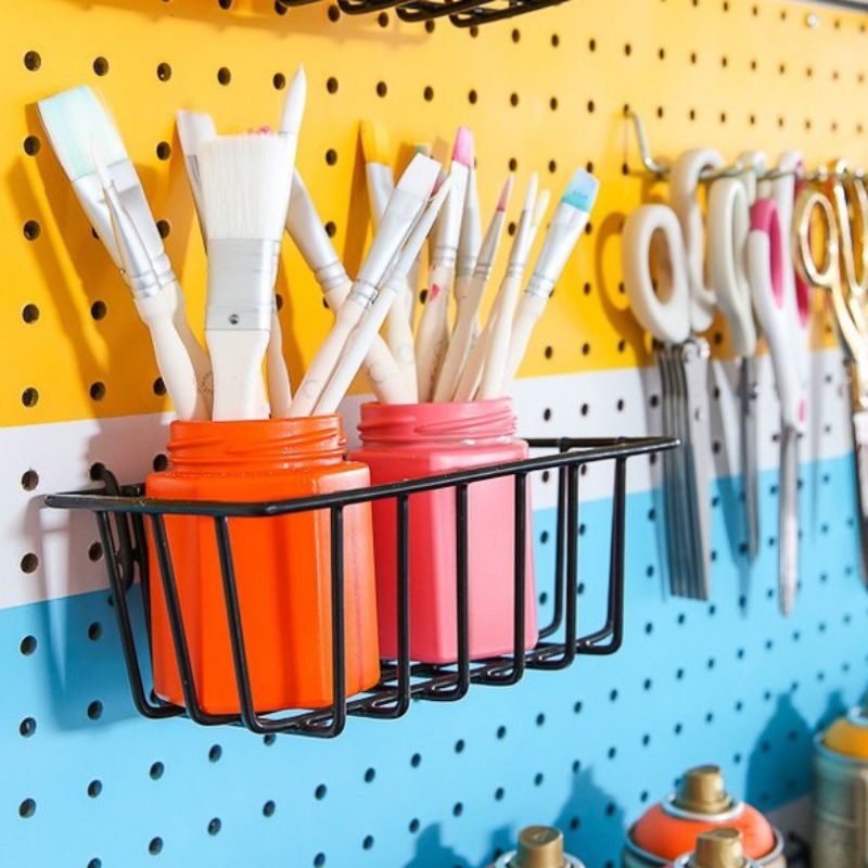 KESI BESI 24 Keranjang Besi Rak Bumbu Dapur Kamar Mandi Keranjang Serba Guna Dinding Grid Wall Wire 