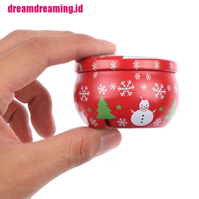 (dreamdreaming.id) Kotak Kaleng Penyimpanan Permen / Perhiasan mini 2.2OZ Motif Natal