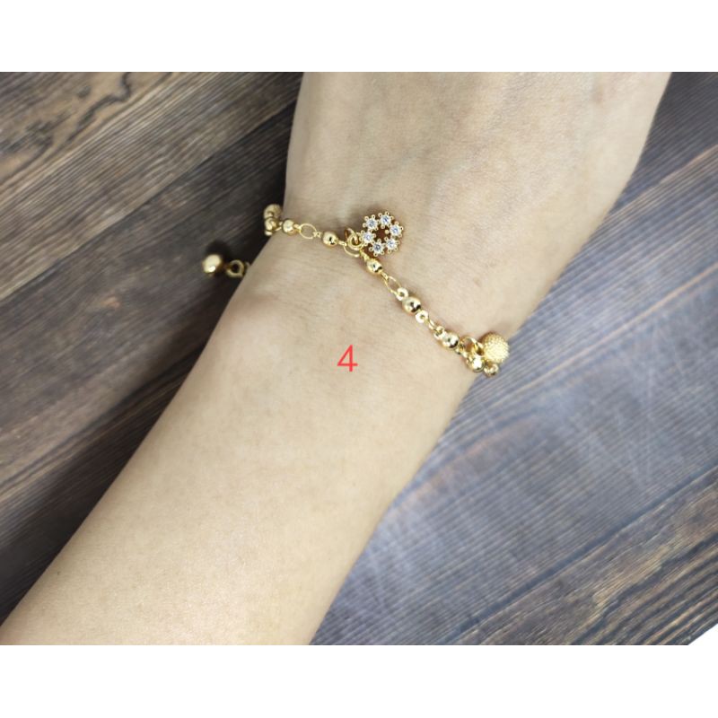 Fifi Fashion Gelang Nori Kombinasi lada gantung Lucu Model Perhiasan Lapis emas 003 28#