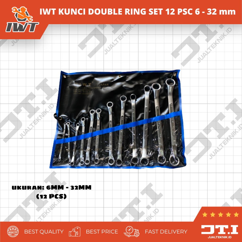 Kunci Double Ring SET 12 Psc ( 6mm-32mm ) High Quality Kunci Ring