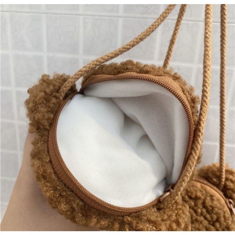 Tas Selempang Teddy Bear Mini Tas Bahu Wanita Bentuk Kepala Beruang Karakter Hewan - TK34