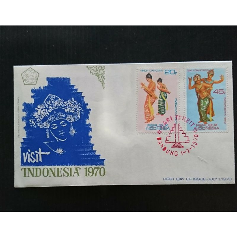 

Sampul Hari Pertama Prangko Perangko Indonesia seri Pariwisata 1970