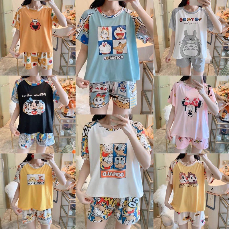 Stelan Baju tidur  hotpants import  / Baju tidur hp / piyama hp import / grosiran baju tidur