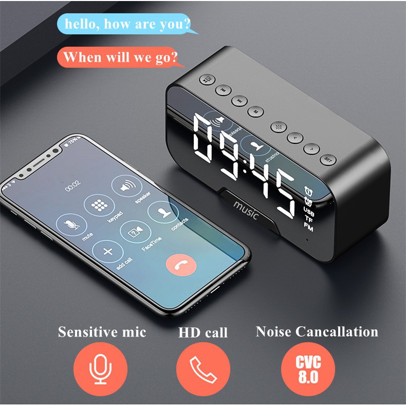 ⚡YZ Speaker Jam Bluetooth bts Portable Q-5 Dan Q-9 Wireless Speaker Bluetooth Jam Alarm LED Cermin Radio Nirkabel Mini Speker Stereo Bass Kartu