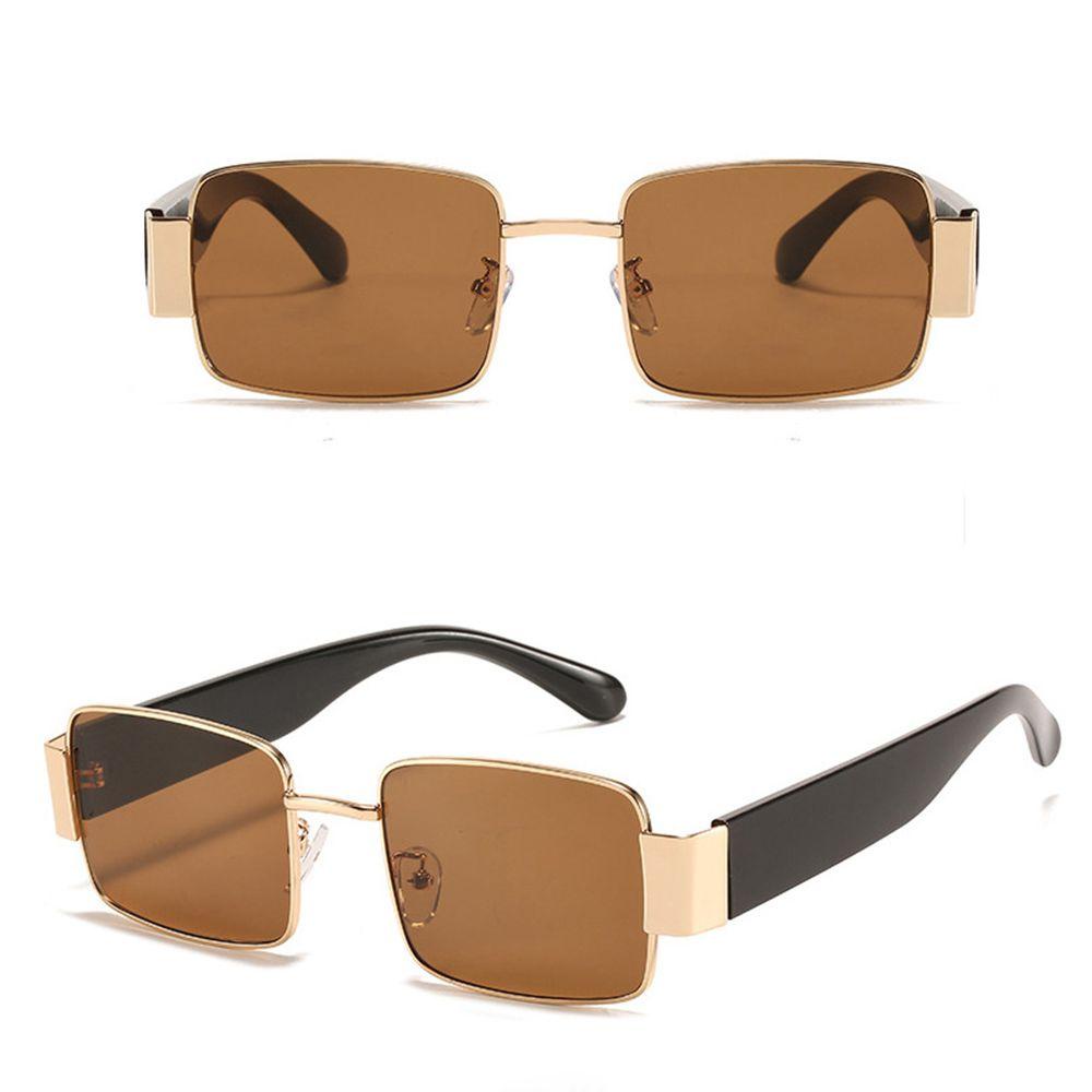 [Elegan] Kacamata Bingkai Logam Temperamen Unik Fashion Retro Spectacles Simple Eye wear Aksesoris