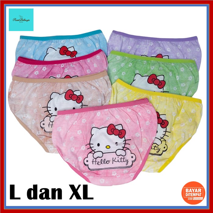 Celana Dalam Anak Perempuan Motif Hello Kitty Princess CD Anak Katun Size XL L