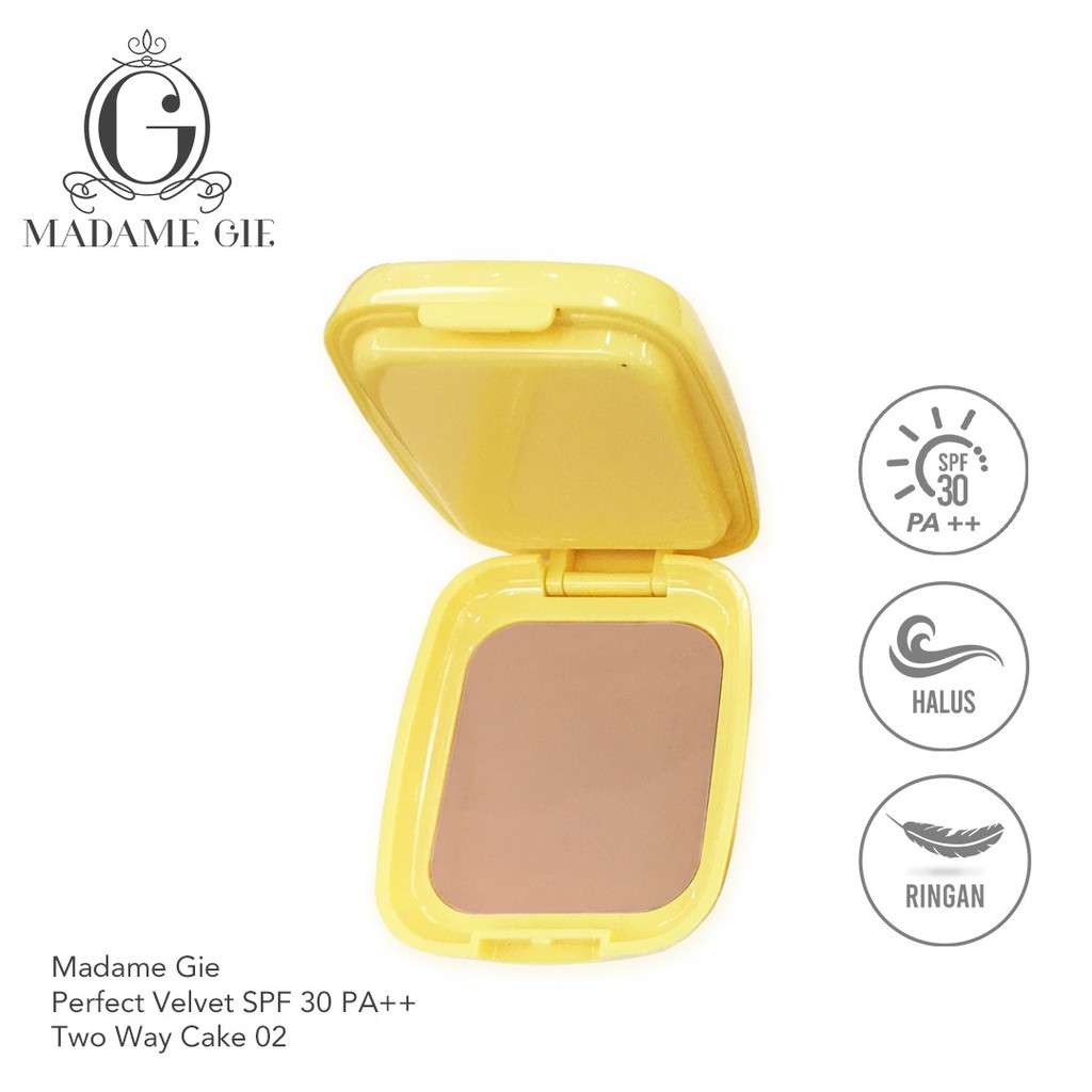 Madame Gie Perfect Velvet SPF 30 Two Way Cake - MakeUp Bedak Padat