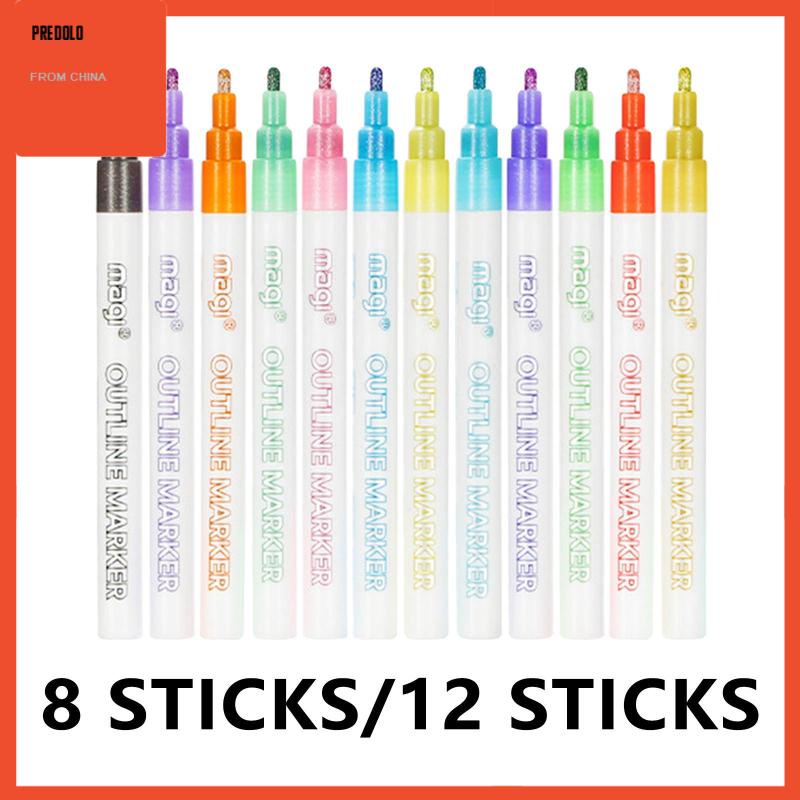 [In Stock] Double Line Outline Pen for School Highlighter Scrap Booking Card