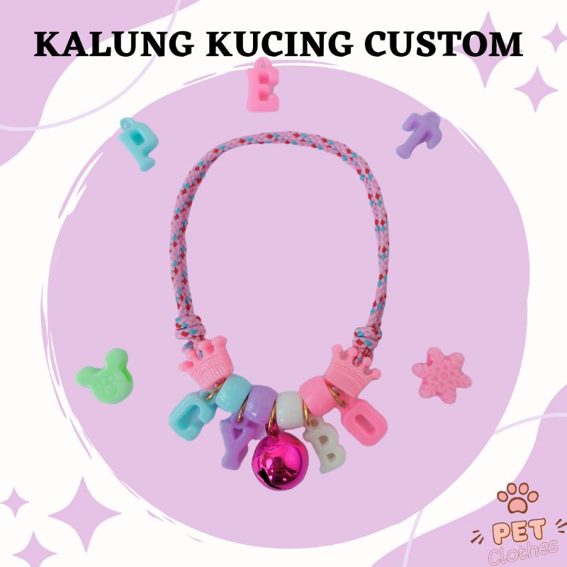 [TERMURAH] Kalung Kucing Custom Nama Huruf Gantung