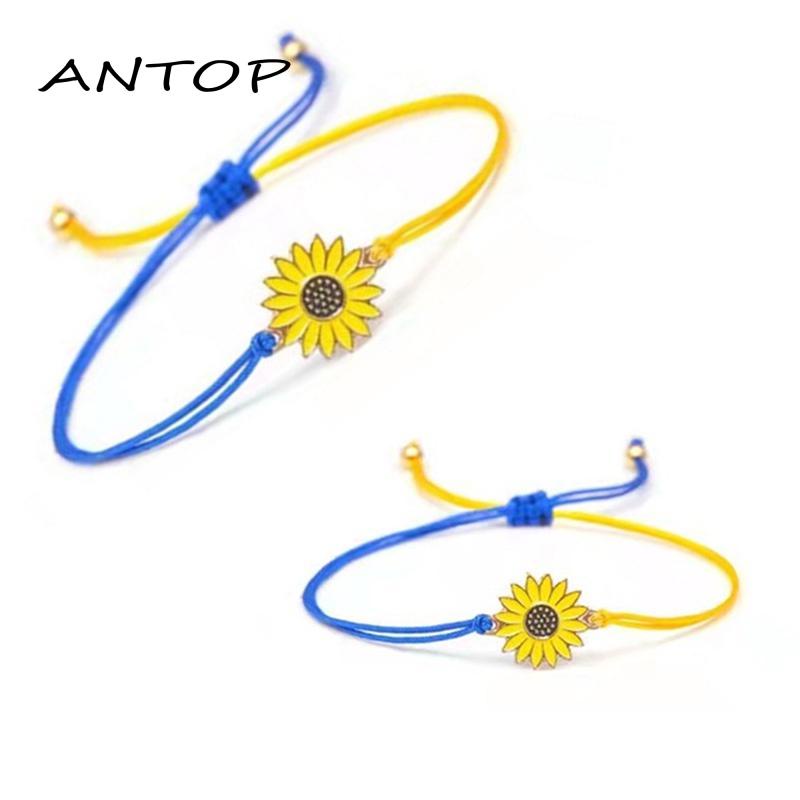 Gelang Persahabatan Bahan Alloy Warna Biru Kuning