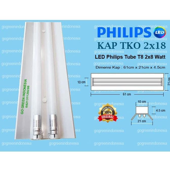 >>>>>] KAP Lampu TL polos type TKO 2x16 watt lampu TL LED 2pcs