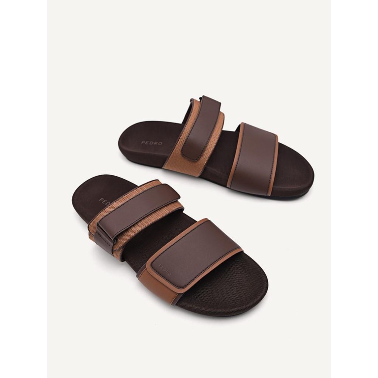 SANDAL SLIDE PEDRO PRIA ORIGINAL CASUAL BRANDED COKLAT PM121