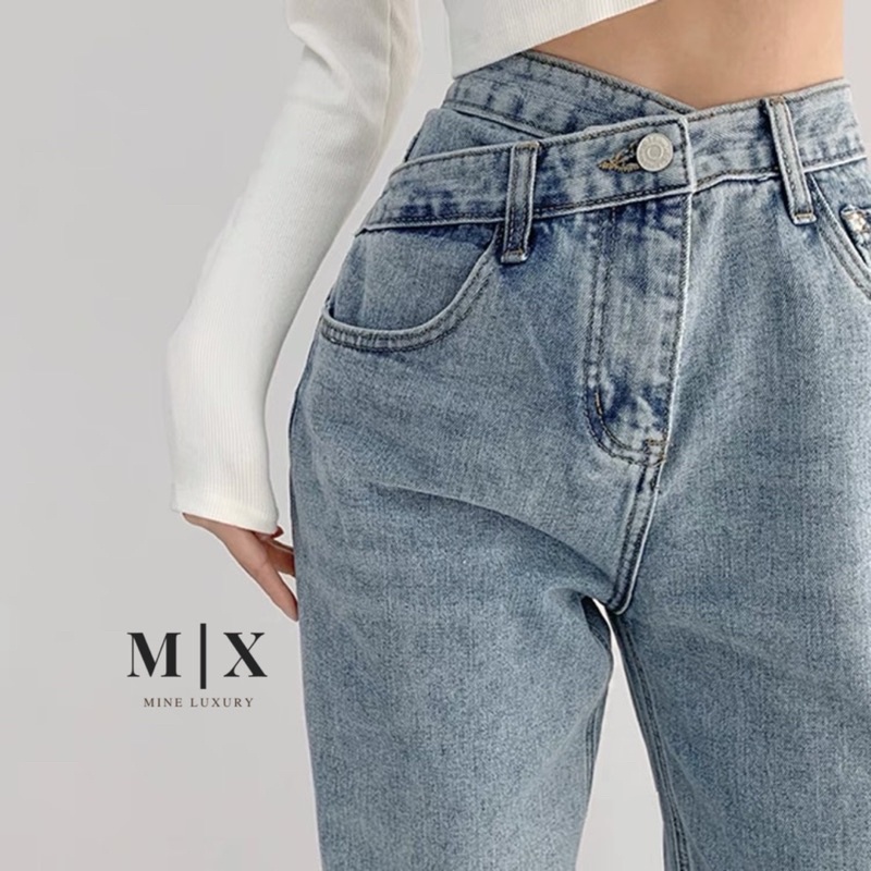 JEANS NEW DESIGN HIGHWAIST IMPORT CELANA PANTS WANITA CEWEK CULLOTE BAGGY DENIM MX829