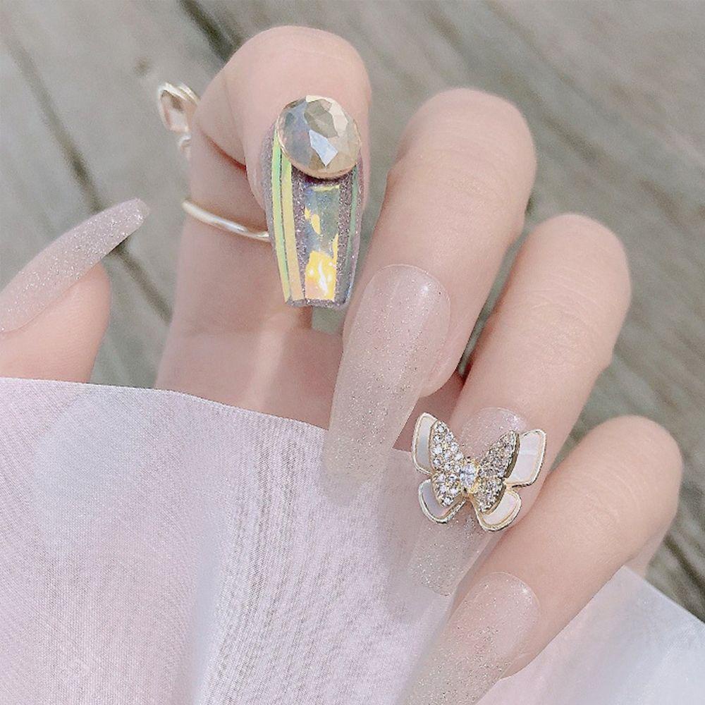 MXBEAUTY Wanita Pesona Kuku Ikatan Simpul Shiny Nail Beauty Butterfly Manicure Aksesoris DIY Bahan Kuku 3D Dekorasi Kuku