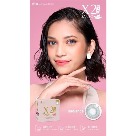 X2 SANSO PINK &amp; X2 SANSO BLACK NORMAL / softlens / softlense /softlen /Lensa  Kontak/BS