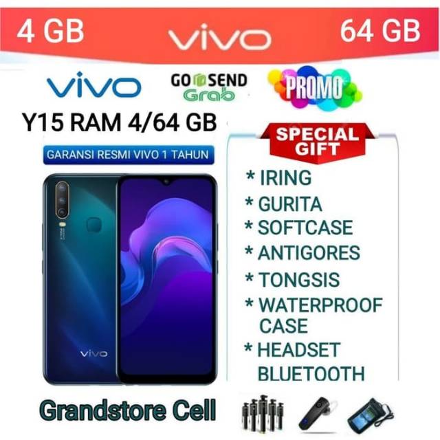 VIVO Y15 RAM 4/64 GB GARANSI RESMI VIVO INDONESIA