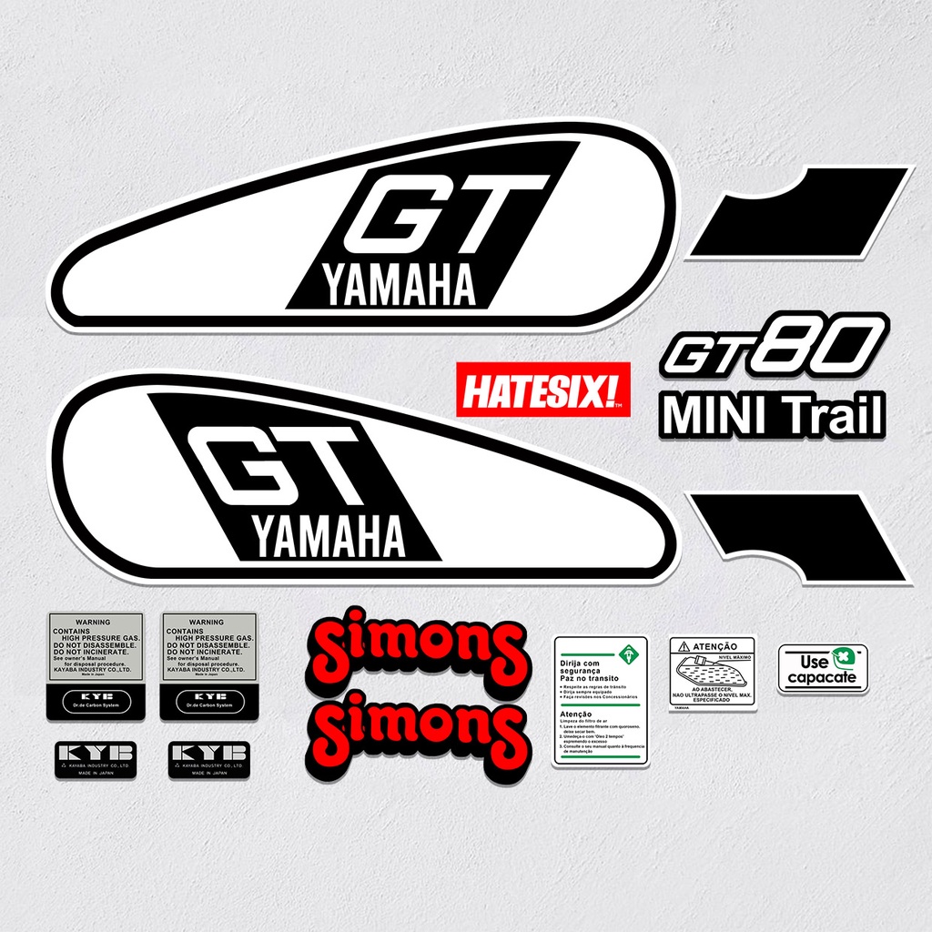 Sticker Decal Yamaha GT80 GT 80 Minitrail Hatesix