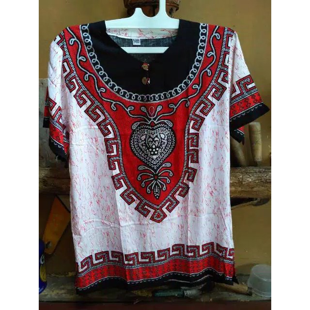 TERMURAH Baju Bali Unisex Corak Bangkok Dasar Putih Best Seller